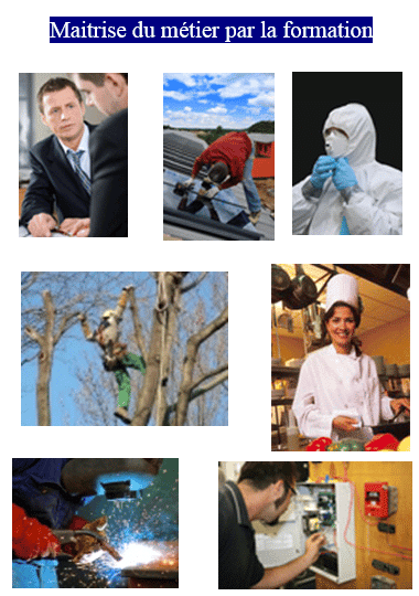 Le Management Economique du Personnel 3 l'image représente divers métiers de l'artisanat